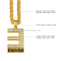 Großhandel Männer Frauen Strass Rock EMINEME Anhänger Halsketten Golden Bling HipHop Ketten Schmuck Geschenke Halsbänder